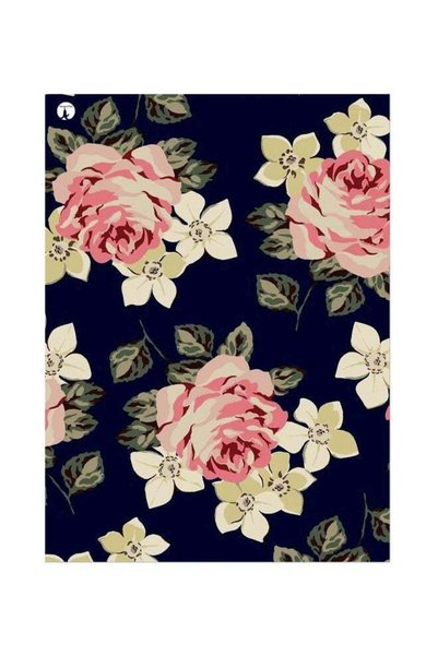 Generic Floral Printed Metallic Plate Blue/Pink/Beige 20x15cm