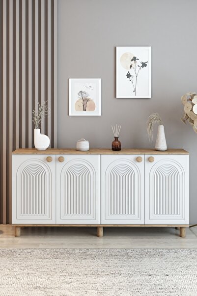 KLT Modüler Bohem Konsol Serisi 180 cm Tv sehpası ( MDF Mebran Kapak ) Bohem ...