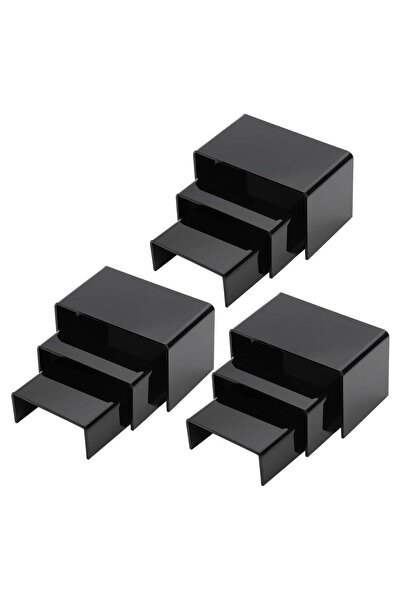 Generic Set of 9 Black Acrylic Display Risers, Jewelry Display Riser, Product...
