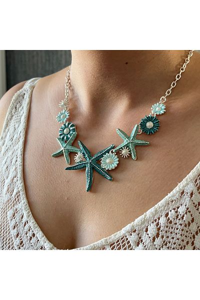 BURÇİN AKSESUAR Vip Necklace with Starfish Flower Detail