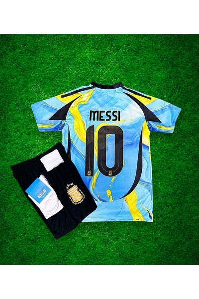 After Party Argentina 2024/25 New Season Lionel Messi Special Concept Jersey Set of 4 (Blue-Yellow) Ag