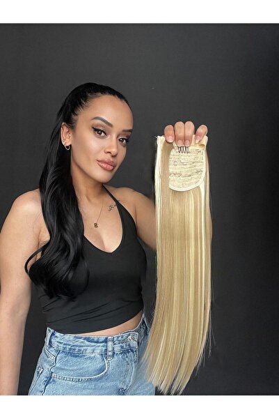 TakıDolabı Brown Wavy Ponytail Hairpiece with Laces