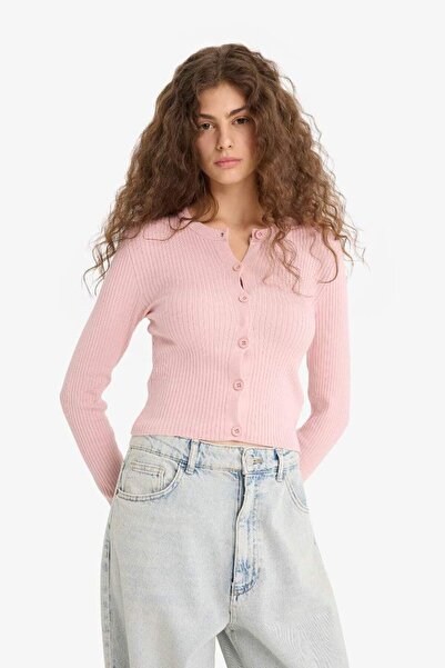 DeFacto Regular Fit Bisiklet Yaka Triko Hırka A2076AX25WN
