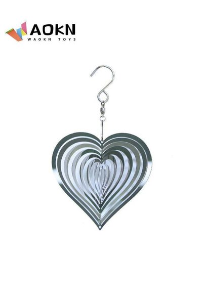 Generic Wind Chimes Beating Heart 3D Stainless Steel Metal Sculptures Geometr...