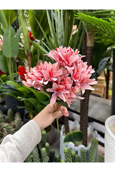 KOZALILAR Yapay Çiçek 5 Dallı kumaş Lilium Demeti