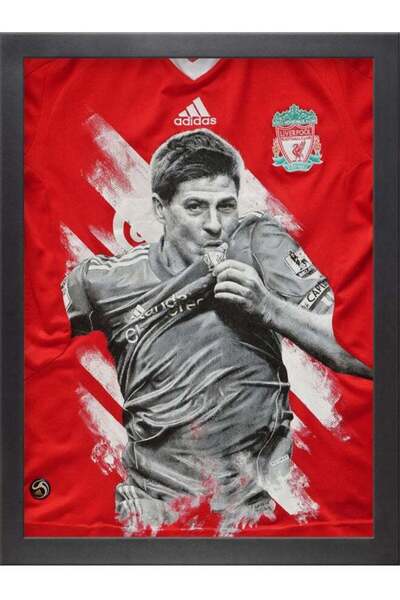 Generic Boomah Accessories Steven Gerrard Liverpool Jersey Art Poster with Frame Multicolour 30 X 40cm