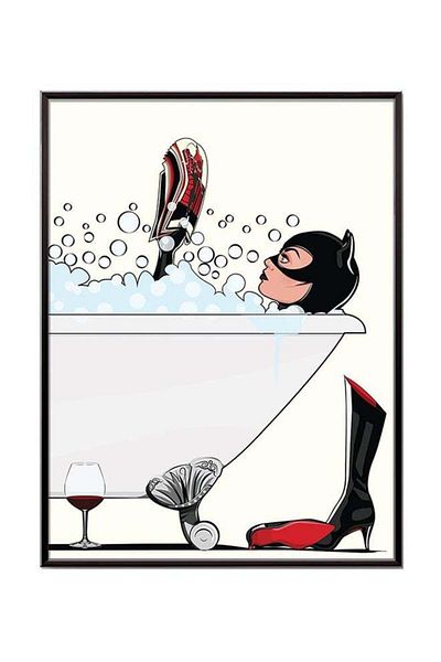 Generic Boomah Accessories Catwoman In The Bath Poster With Frame Multicolour 30x40cm