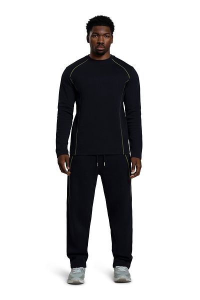duneus Unisex Long Sleeve Cotton T-Shirt - Dark Blue