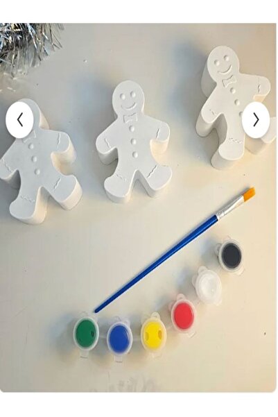magnocandles Eğitici Etkinlik Kurabiye Adam Taş Boyama Seti 9 Adet 9 cm