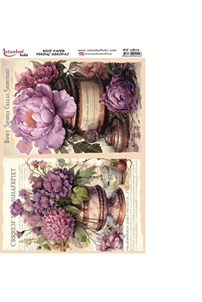 İstanbul Hobi ورق ديكور نحاسي 30x42 سم PT-1871