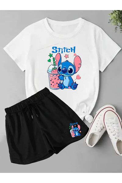 makiteks Set of 2 Solid Color Women's Regular Shorts and Tshirt T-Shirt