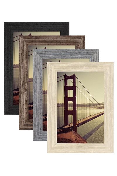 Generic SYOSI SYOSI 4x6 Picture Frame Made of Tempered Glass and Composite Wood for 3.5x5 photo with Mat or