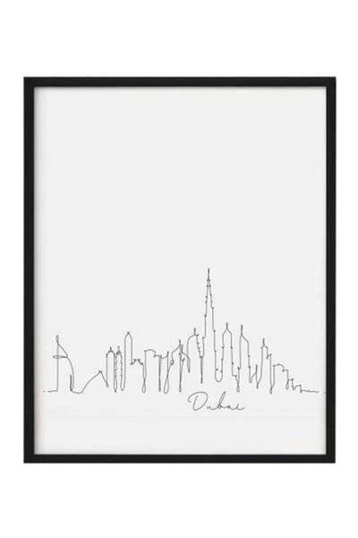Generic Boomah Accessories Dubai Skyline Framed Poster Black/White 30x40centimeter