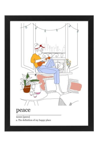 Generic Boomah Accessories Peace Definition Dictionary Art Dubai Boho Style Framed Poster 30X40 cm