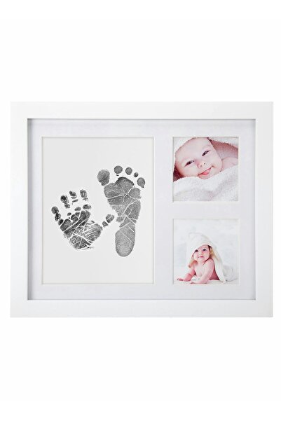 Generic Excefore Baby Handprint and Footprint Kit, Baby Picture Frame with Ink, 3 Window No-Fold Square Pho