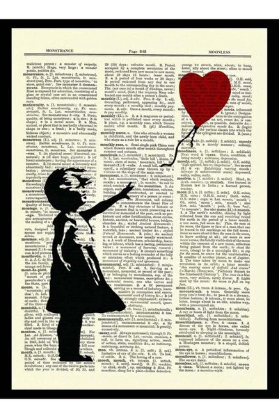 Generic Banksy Girl With A Balloon Art Poster With Frame Multicolour 30x40cm