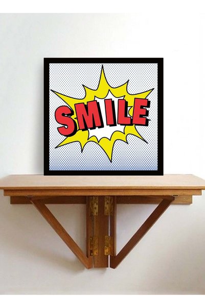 Generic Wall Posters with Smile Pop Art and Black Frame - Wall Arts Home Déco...