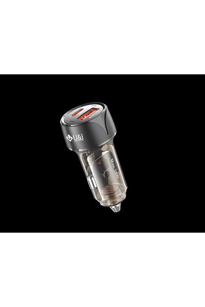 U & I Born To Win U&i 38W Car Charger, Dual Port QC+PD Fast Charging, Smart Chip Technology, Heat-Proof
