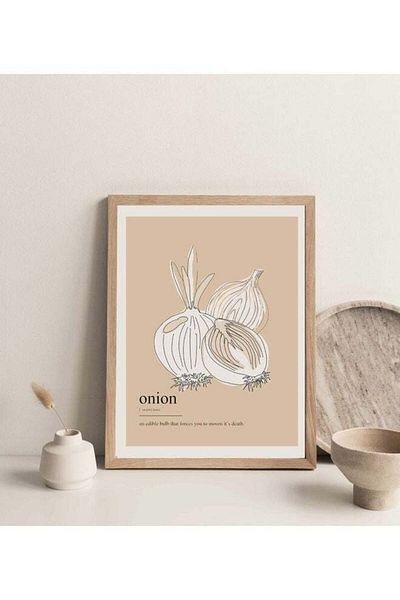 Generic Boomah Accessories Onion Definition Kitchen Dictionary Boho Art Poster With Frame Multicolour 30x40