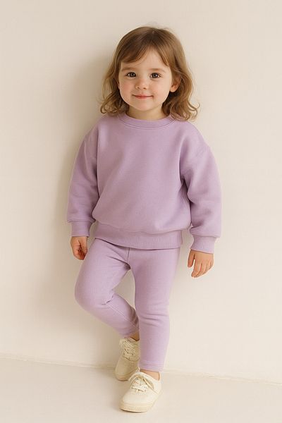 HEREN BUTİK 5 Pack Baby Girl Straight Leg Mint Ribbed Camisole Basic Leggings Blue Pink Yellow Beige Lilac