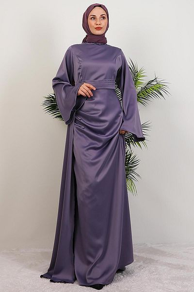 GİYZAMİLA Jasmine Satin Evening Dress Light Lilac