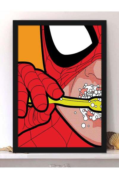 Generic Spoil Your Wall Wall Posters with Spiderman Brushing Pop Art and Black Frame - Wall Arts Home DÃ©co