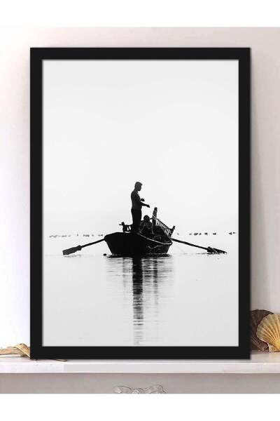 Generic Wall Posters with Rowing Boat In The River Picture and Black Frame - ...