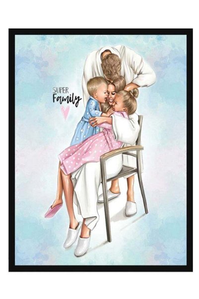 Generic Super Family Poster With Frame Multicolour 30 x 40cm