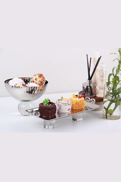Generic Dessert plate holder set with fruit serving bowl