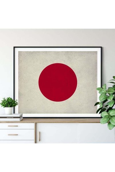 Generic Japan Flag Poster With Frame White/Red 30x40cm