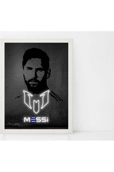 Generic Boomah Accessories Messi Neon Printed Poster With Frame Multicolour 30x40cm