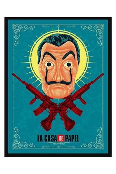Generic Dali Money Heist Poster With Frame Multicolour 30 x 40cm