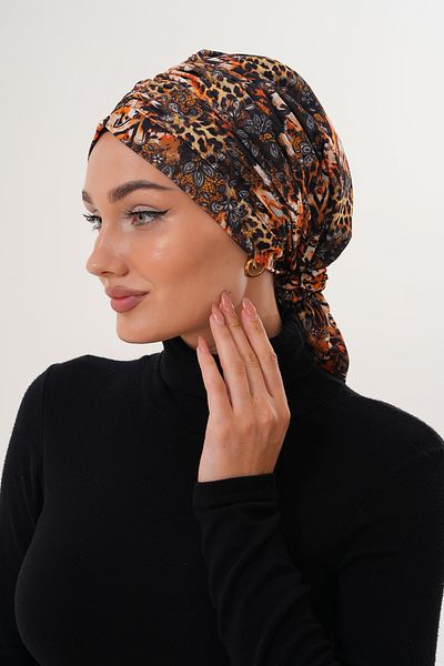 MAG FASHİON Patterned Buckle Bonnet Hijab Bonnet Daily Use Bonnet Shawl Scarf