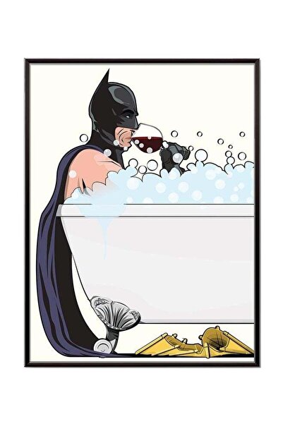 Generic Boomah Accessories Batman In The Bath Poster With Frame Multicolour 30x40centimeter