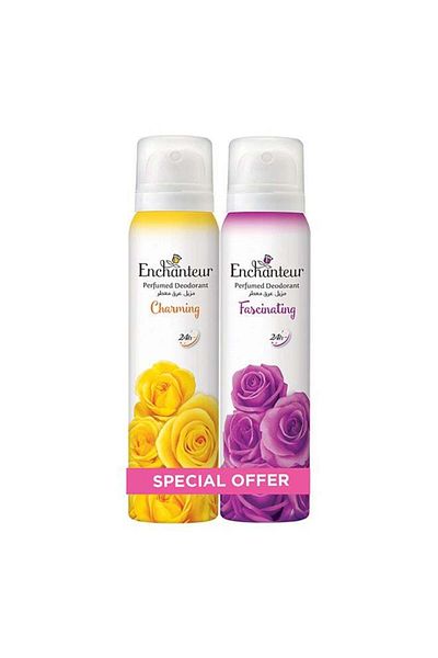 ENCHANTEUR Charming +Fascinating Perfumed Deo Assorted 150ml Each Pack of 2 300ml
