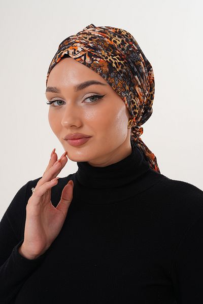 MAG FASHİON Patterned Buckle Bonnet Hijab Bonnet Daily Use Bonnet Shawl Scarf