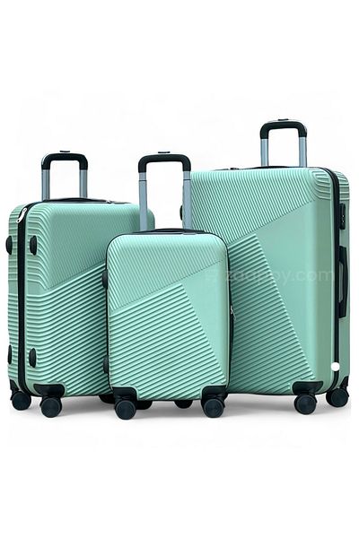 ZAAPPY Hard Shell Lightweight 3PCS SET (20/24/28 Inch) Light Green Luggage, Combination Lock