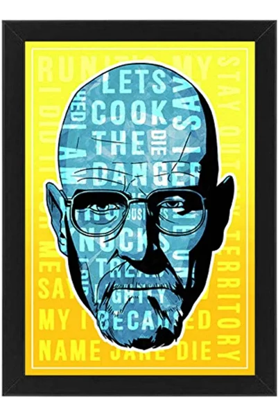 Generic MEC Breaking Bad Walter White Typography Wall Art Poster Frame Black 21x30cm