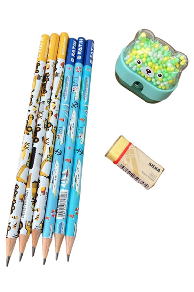 Fatih 6 Pcs Pencils, 1 Pcs Silka Pastel Eraser and 1 Pcs Sharpener Stationery...