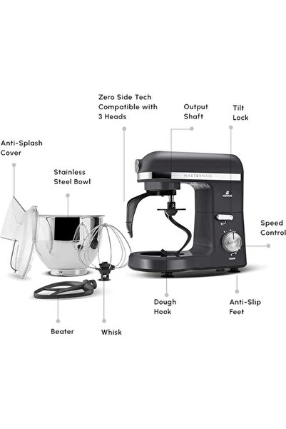 AyrStore Mastermaid Chef Pro Çift Kollu Mutfak Şefi 1500 W Space Gray