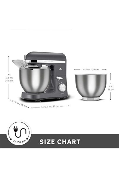 AyrStore Mastermaid Chef Pro Çift Kollu Mutfak Şefi 1500 W Space Gray