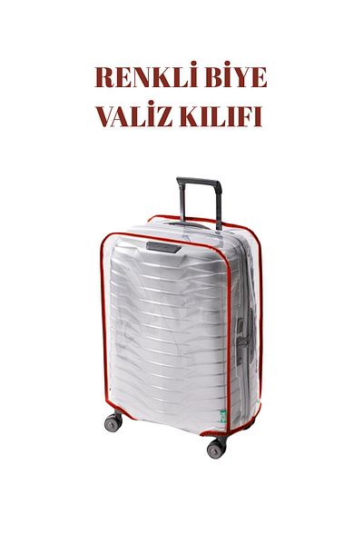 BGV HOME Transparent Suitcase Cover and Suitcase Protector Colorful Piping