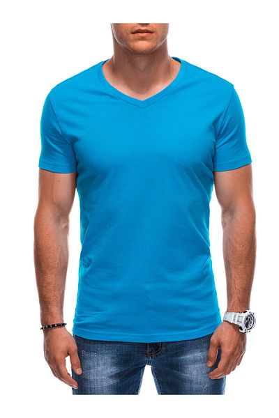 Edoti Men's basic V-neck T-shirt EM-TSBS-0101 - turquoise