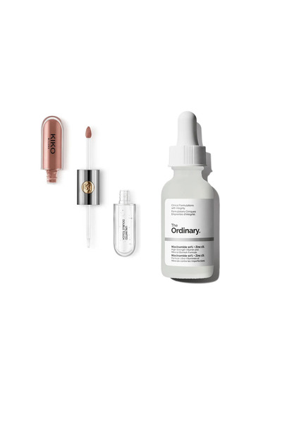 The Ordinary Unlimited 103 Dual-Touch Liquid Lipstick with The Ordinary Niacinamide 10% + Zinc Face Serum