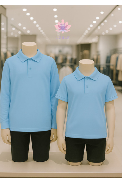 Loule 100% Cotton Long Sleeve & Short Sleeve 2 Pieces Polo Neck T-Shirt Ll.Dc.In1.002
