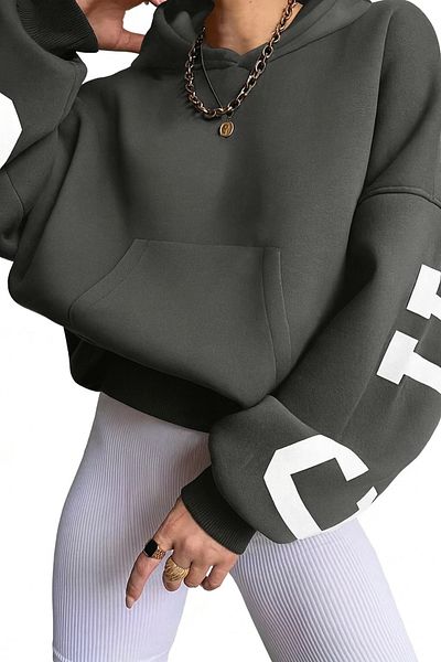 macklin Unisex Women Men Chicago New York Printed Custom Design 3 Thread Hooded Sweatshirt Hoodie