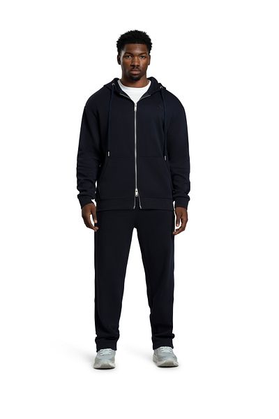 duneus Unisex Cotton Zip Hoodie - Dark Blue