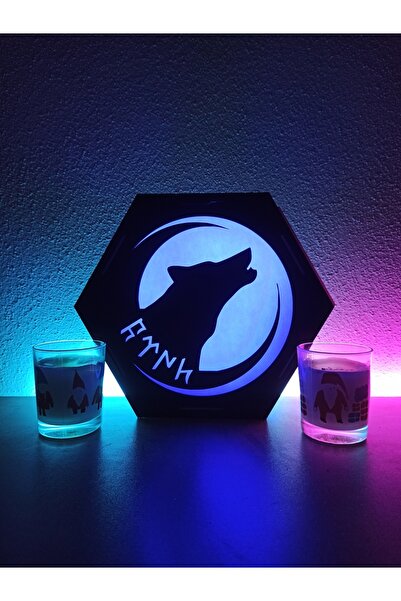 FOREVHOME Bozkurt IYI Sembollü Masaüstü Dekoratif Lamba