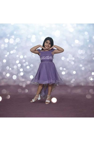 Ahsenimbebe Short Length Evening Dress with Cross String Tail