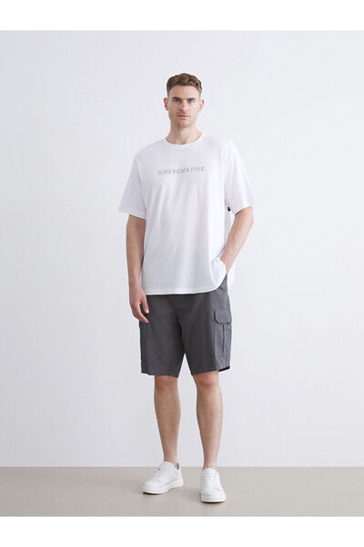 LC Waikiki Anthracite Large Size Standard Fit Gabardine Men's Shorts